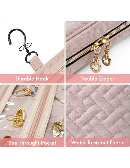 Organizador de Joyería SFYBYHEART Rosa Gran Capacidad 25.4x17.8cm Organizador de Joyería SFYBYHEART Rosa Gran Capacidad 25.4x17.8cm