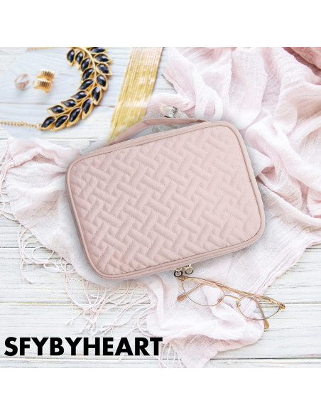 Organizador de Joyería SFYBYHEART Rosa Gran Capacidad 25.4x17.8cm Organizador de Joyería SFYBYHEART Rosa Gran Capacidad 25.4x17.8cm