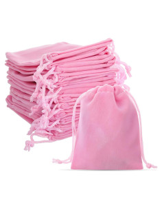 20 Bolsas de Terciopelo Rosa Psyqtsuary 6.99x9.29cm