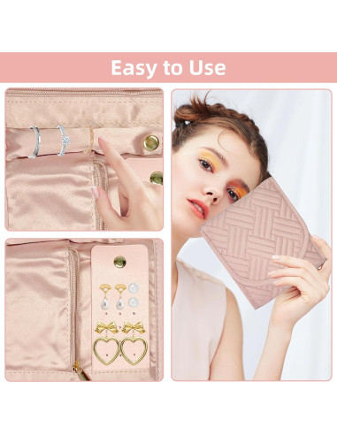 Organizador de Joyería Plegable WOBEVB Rosa 40.6x14cm