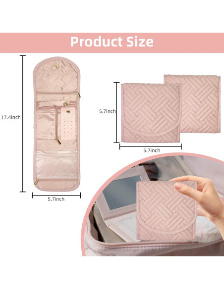 Organizador de Joyería Plegable WOBEVB Rosa 40.6x14cm