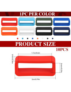 8 Sujetadores de Correa de Reloj Silicona 16mm Multicolor 2