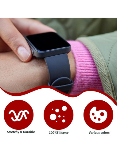 8 Sujetadores de Correa de Reloj Silicona 16mm Multicolor