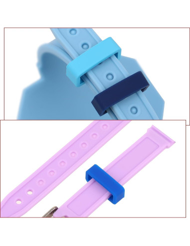 8 Sujetadores de Correa de Reloj Silicona 16mm Multicolor