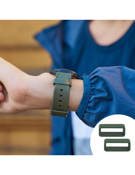 8 Sujetadores de Correa de Reloj Silicona 16mm Multicolor