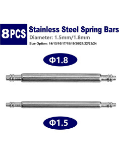 Barras de Resorte WOCCI 21mm Acero Inoxidable - 8 Piezas 2