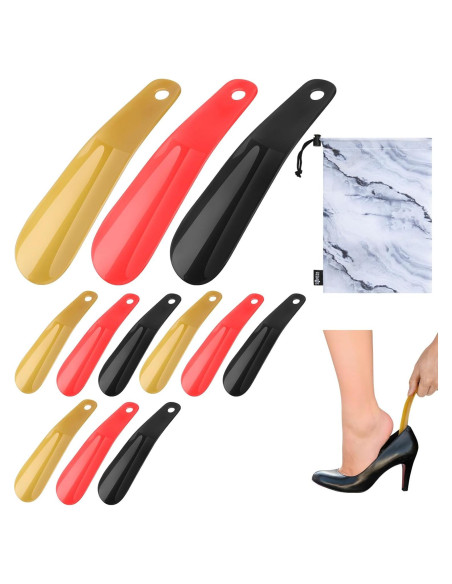 12 Pcs Cuerno de Zapatos Cosmos Plástico 16 cm para Viaje