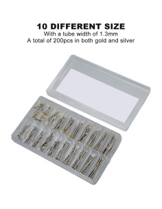 Kit de 200 Tubos de Tornillo para Reloj Yosoo 1.3mm Acero Inoxidable 2