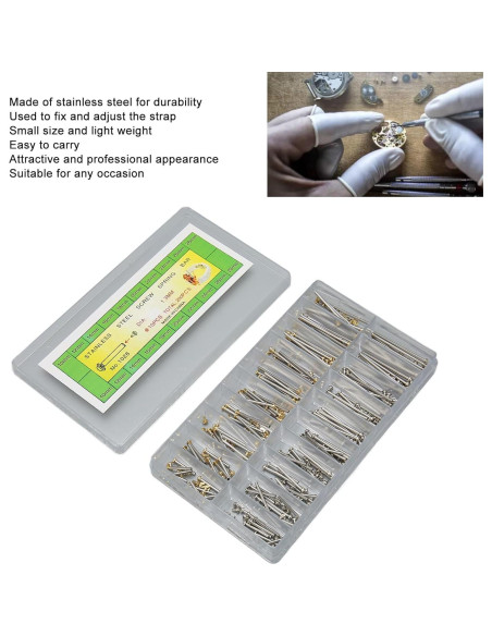 Kit de 200 Tubos de Tornillo para Reloj Yosoo 1.3mm Acero Inoxidable