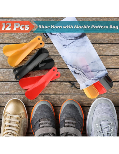 12 Pcs Cuerno de Zapatos Cosmos Plástico 16 cm para Viaje