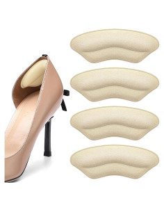 Almohadillas para Talones KTSAY - 4 Pares Antideslizantes Beige