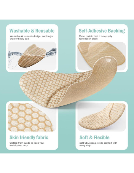 Almohadillas Metatarsales ZAIWOO Beige - 2 Pares Antideslizantes Almohadillas Metatarsales ZAIWOO Beige - 2 Pares Antideslizantes