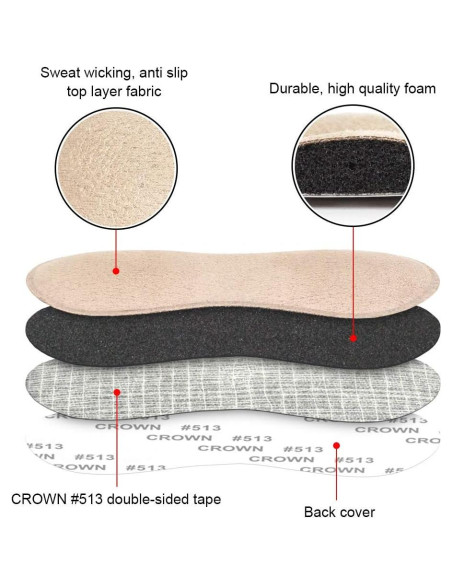 Insertos para Talón Dr. Foot Antideslizantes Beige y Negro