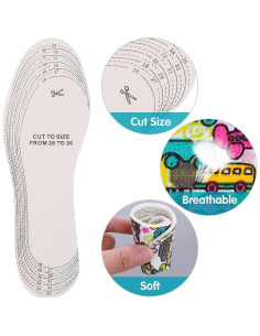 3 Pares de Plantillas para Niños WLLHYF, Espuma de Memoria 2