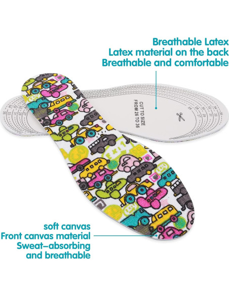 3 Pares de Plantillas para Niños WLLHYF, Espuma de Memoria