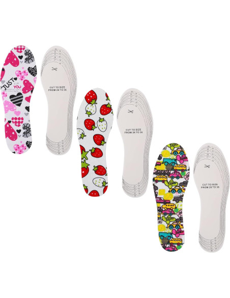 3 Pares de Plantillas para Niños WLLHYF, Espuma de Memoria