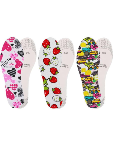 3 Pares de Plantillas para Niños WLLHYF, Espuma de Memoria