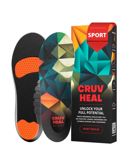 Plantillas Deportivas CRUVHEAL L - Amortiguación Gel para Hombres y Mujeres