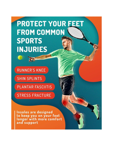 Plantillas Deportivas CRUVHEAL L - Amortiguación Gel para Hombres y Mujeres