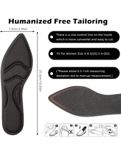 4 Pares Plantillas Transpirables Geyoga 25.5 cm para Mujeres 2