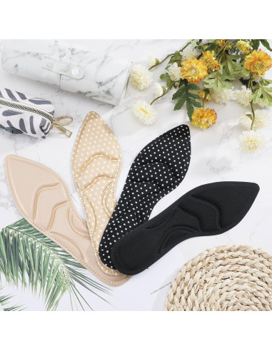 4 Pares Plantillas Transpirables Geyoga 25.5 cm para Mujeres