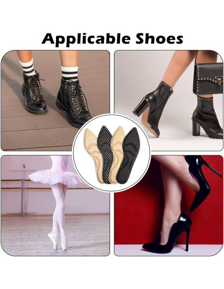 4 Pares Plantillas Transpirables Geyoga 25.5 cm para Mujeres