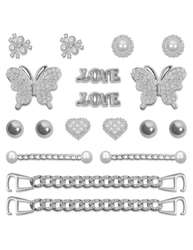 18 Charms de Zapatos con Rhinestones y Perlas - Decoración DIY