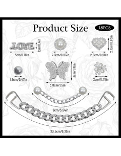 18 Charms de Zapatos con Rhinestones y Perlas - Decoración DIY 2