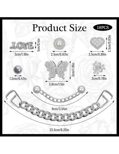 18 Charms de Zapatos con Rhinestones y Perlas - Decoración DIY