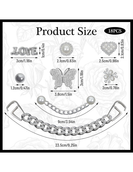 18 Charms de Zapatos con Rhinestones y Perlas - Decoración DIY