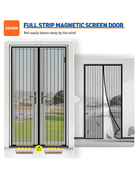 Puerta de Pantalla Magnética MAGZO 81 x 205 cm Negra