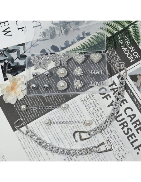 18 Charms de Zapatos con Rhinestones y Perlas - Decoración DIY