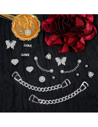 18 Charms de Zapatos con Rhinestones y Perlas - Decoración DIY