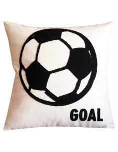 Funda de Almohada Decorativa DECOPOW Fútbol Bordado 45 cm