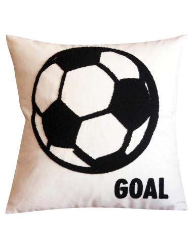 Funda de Almohada Decorativa DECOPOW Fútbol Bordado 45 cm
