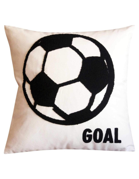 Funda de Almohada Decorativa DECOPOW Fútbol Bordado 45 cm