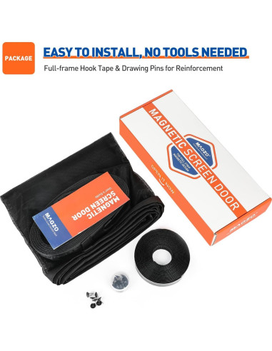 Puerta de Pantalla Magnética MAGZO 81 x 205 cm Negra