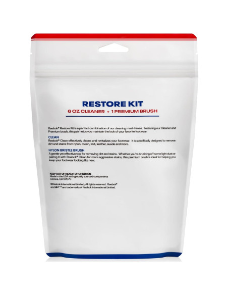 Reebok Restore Kit - Limpiador y Acondicionador 170g con Cepillo Reebok Restore Kit - Limpiador y Acondicionador 170g con Cepillo