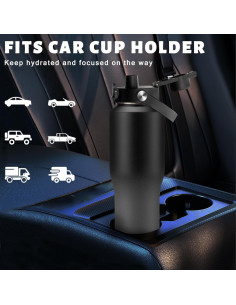 Botella de Agua Aislada RRYFOUR 0,95L con Pajilla y Asa 2