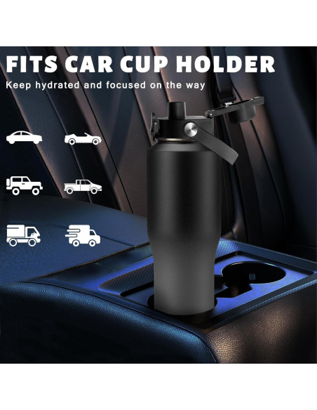 Botella de Agua Aislada RRYFOUR 0,95L con Pajilla y Asa