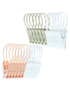 Paquete de 24 Pinzas de Ropa Foshine en 3 Colores