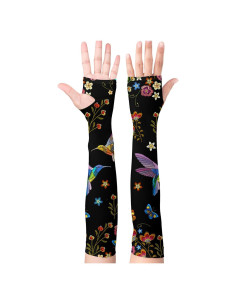 Mangas de Jardinería UV para Mujeres - Colibrí Negro - 48.3 cm
