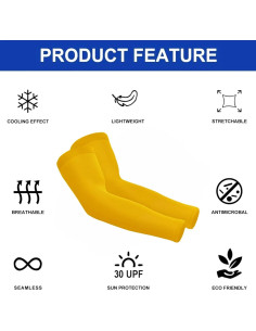 Manguitas de Compresión TEVEUNI para Brazo - Protección UV - Amarillo 2