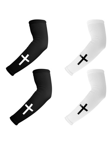 Mangas de Brazo BOXOB Cruz de Fe 2 Pares Unisex Negro Blanco
