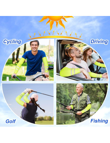 Mangas de Protección Solar UV SATINIOR 6 Pares para Deportes