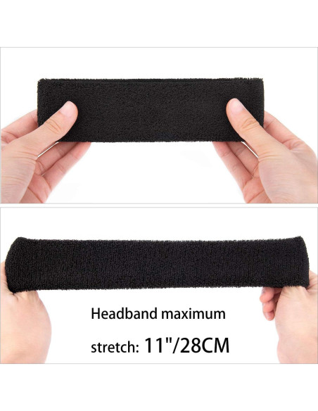 Juego de 9 Piezas de Muñequera y Cinta para la Cabeza Awpeye Negro Juego de 9 Piezas de Muñequera y Cinta para la Cabeza Awpeye Negro