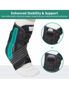 Soporte para Tobillo Ajustable Auroaibi Negro para Lesiones 2