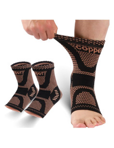 Faja de Tobillo de Cobre Lonsiton Mediana Amarillo-Negro