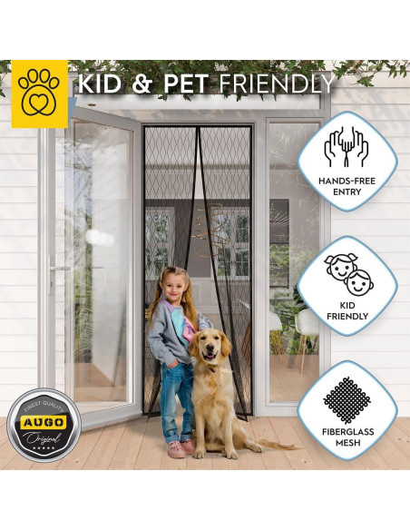 Puerta de Pantalla Magnética AUGO 96.5x246.4 cm Resistente