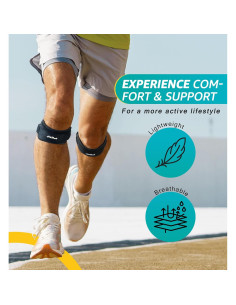 Correas de Tendón Patelar HiRui - Alivio Dolor Rodilla Negro 2